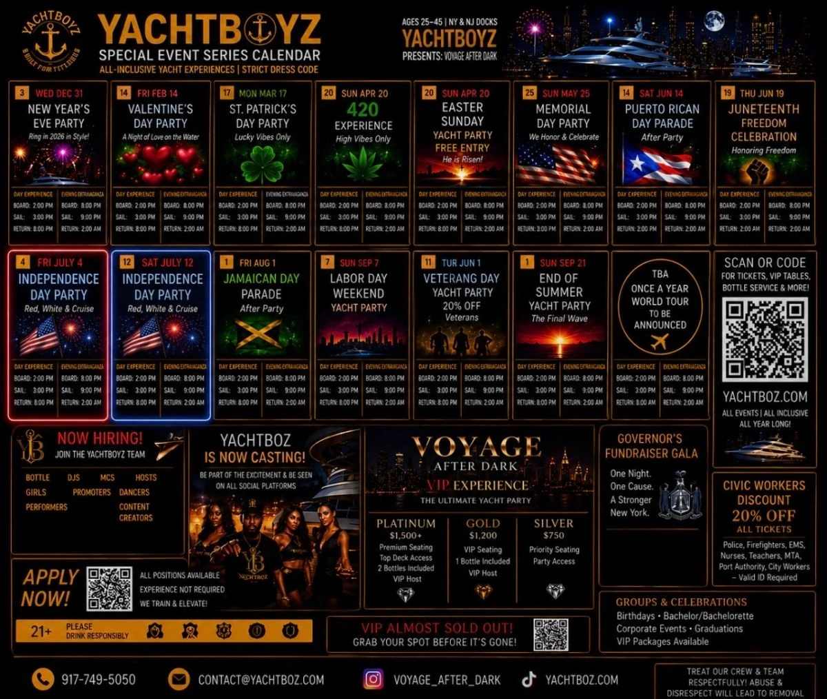 Yachtboz Special Event Series — complete yearly event calendar